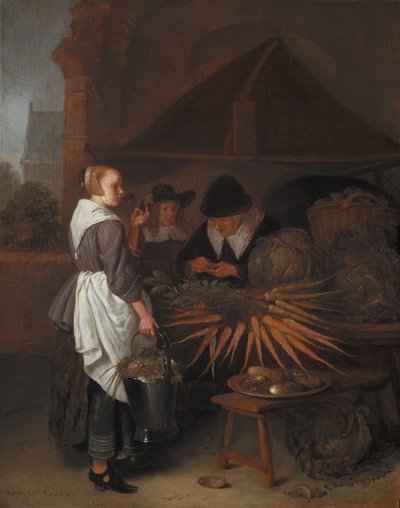 The Vegetable Stall, 1665 by Quiringh Van Brekelenkam